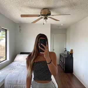 Brandy Melville Tube Top - Black Floral